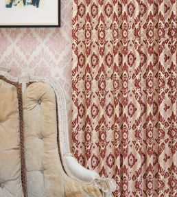 Ikat Fabric by Barneby Gates Red/Pink
