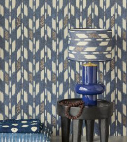 Ikat Desert Wallpaper by Eijffinger Blue