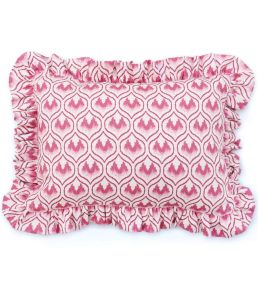 Ikat Heart Cushion 46 x 33cm by Barneby Gates Oxblood