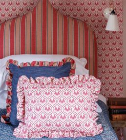 Ikat Heart Cushion 46 x 33cm by Barneby Gates Oxblood
