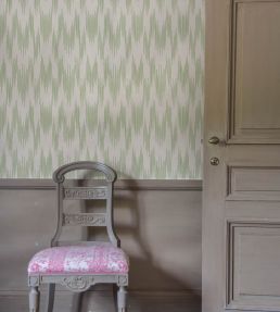 Ikat Wallpaper by Langelid Von Bromssen Ivy Green