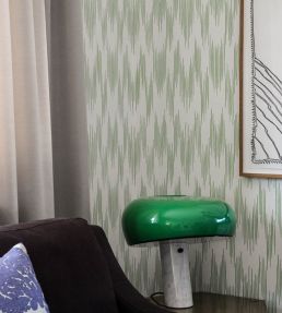 Ikat Wallpaper by Langelid Von Bromssen Ivy Green