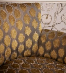 Ikat Spot Fabric by Zoffany Ink