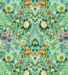 Ikebana Damask Fabric by Designers Guild Aqua