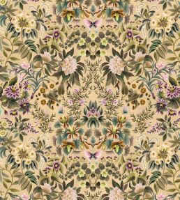 Ikebana Damask Fabric by Designers Guild Coral