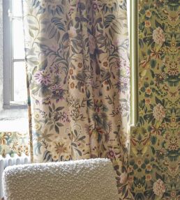 Ikebana Damask Fabric by Designers Guild Coral