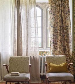 Ikebana Damask Fabric by Designers Guild Coral