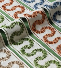 Ilana Embroidered Border Trimming by Samuel & Sons Coral