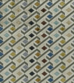 Ilaria Fabric by Osborne & Little Charcoal/Gold/Denim