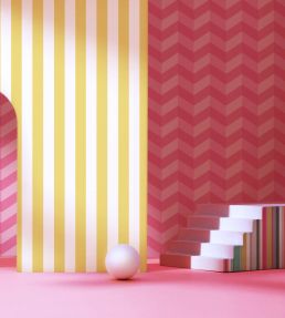 Illusion Chevron Wallpaper by Ohpopsi Hot Fushcia