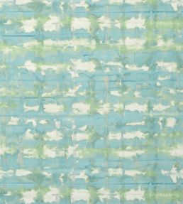 Illusion Wallpaper by Thibaut Teal and Green