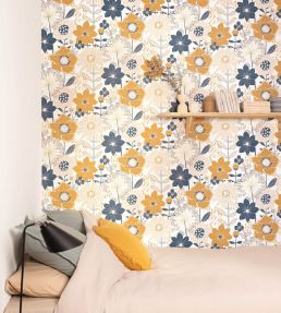 Immensite Wallpaper by Caselio Bleu Or
