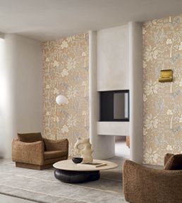 Inara Wallpaper by Casamance Beige/Dore
