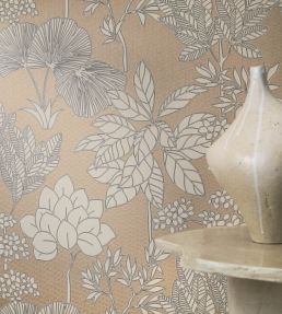 Inara Wallpaper by Casamance Beige/Dore