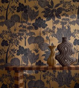 Inara Wallpaper by Casamance Noir/Dore