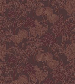Inara Wallpaper by Casamance Pourpre