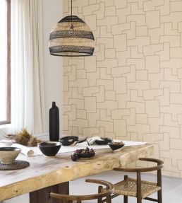 Inca Wallpaper by Casadeco Beige Lin