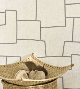 Inca Wallpaper by Casadeco Grege / Noir