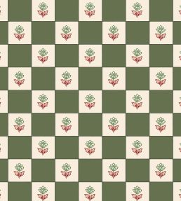 Indian Checks Wallpaper by Ottoline Green
