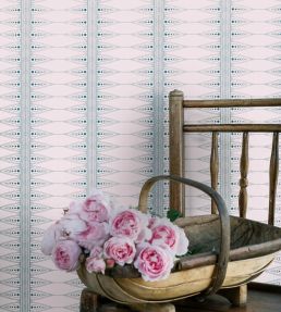 Indian Stripe Wallpaper by Barneby Gates Pink/Teal