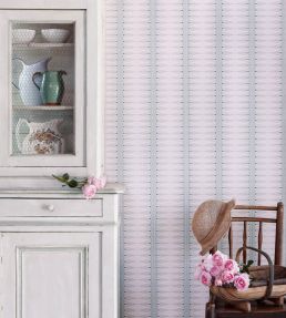 Indian Stripe Wallpaper by Barneby Gates Pink/Teal