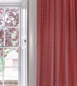Indian Stripe Fabric by Barneby Gates Snug Red