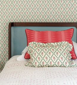 Indian Stripe Cushion 60 x 40cm by Barneby Gates Snug Red