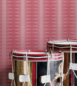 Indian Stripe Wallpaper by Barneby Gates Snug Red