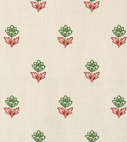 Indian Tulips Fabric by Ottoline Pink and Green