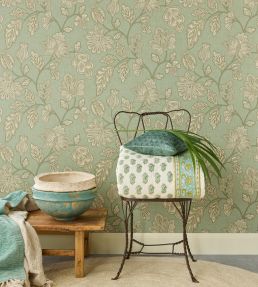 Ikat Flower Trail Wallpaper by Eijffinger Hazel
