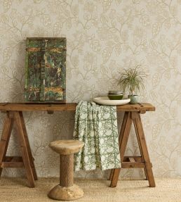 Ikat Flower Trail Wallpaper by Eijffinger Thyme