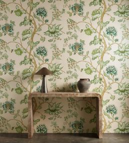 Indienne Wallpaper by Harlequin Blush/Forest