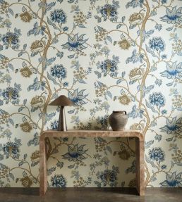 Indienne Wallpaper by Harlequin Indigo/Birch
