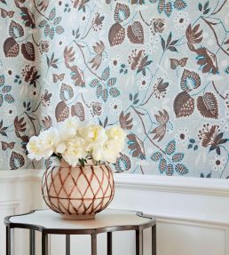 Indienne Hazel Wallpaper by Anna French Blue