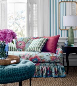 Ellastone Check Fabric by Thibaut Raspberry