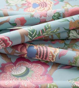Indienne Jacobean Wallpaper by Thibaut Seaglass and Gold