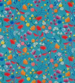 Indienne Vitaminee Fabric by Casal Turquoise