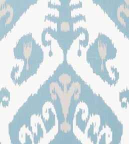 Indies Ikat Wallpaper by Thibaut French Blue