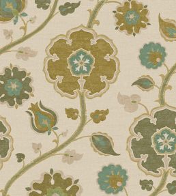 Indira Wallpaper by Eijffinger White/Antique Green