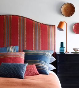 Indus Stripe Fabric by Jane Churchill Blue / Stone