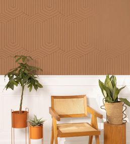 Infini Wallpaper by Caselio Camel Cuivre
