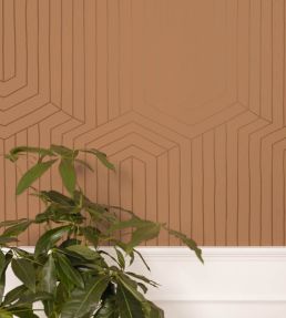 Infini Wallpaper by Caselio Camel Cuivre