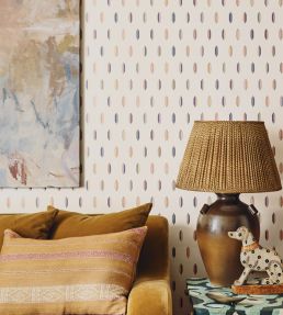 Inlay Wallpaper by Cole & Son Jewel Multi & Bronze on Charcoal