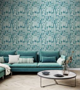 Interlace Wallpaper by Ohpopsi Teal