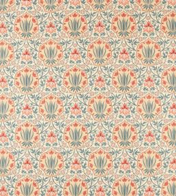 Iris & Rose Fabric by Morris & Co Indigo/Crimson