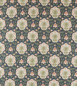 Iris & Rose Fabric by Morris & Co Indigo/Thyme