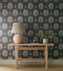 Iris & Rose Wallpaper by Morris & Co Indigo/Thyme