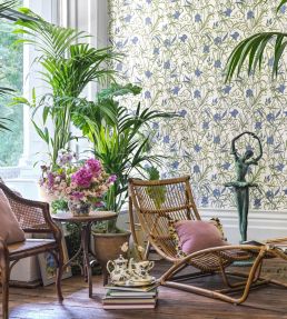 Iris Wallpaper by Cole & Son Lavender on Duck Egg