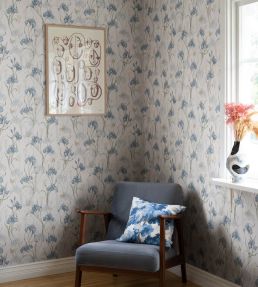 Iris Wallpaper by Sandberg Sky Blue