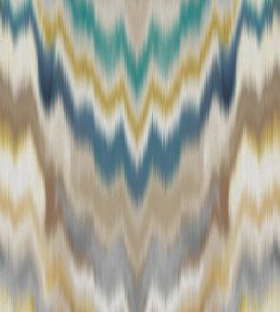Irisa Grasscloth Wallpaper by Osborne & Little Petrol/Gold